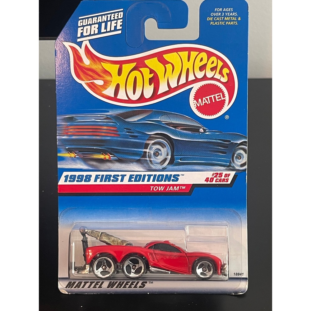 00580 - 1998 Hot Wheels First Editions Tow Jam Red Diecast Car #25‎ of 40 Mattel